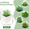 6-Pack Artificial Succulent Plants in Pots – Realistic Mini Aloe & Lotus Fake Bonsai Decor for Home, Bathroom, Bedroom, Windowsill, Office & Indoor Decoration
